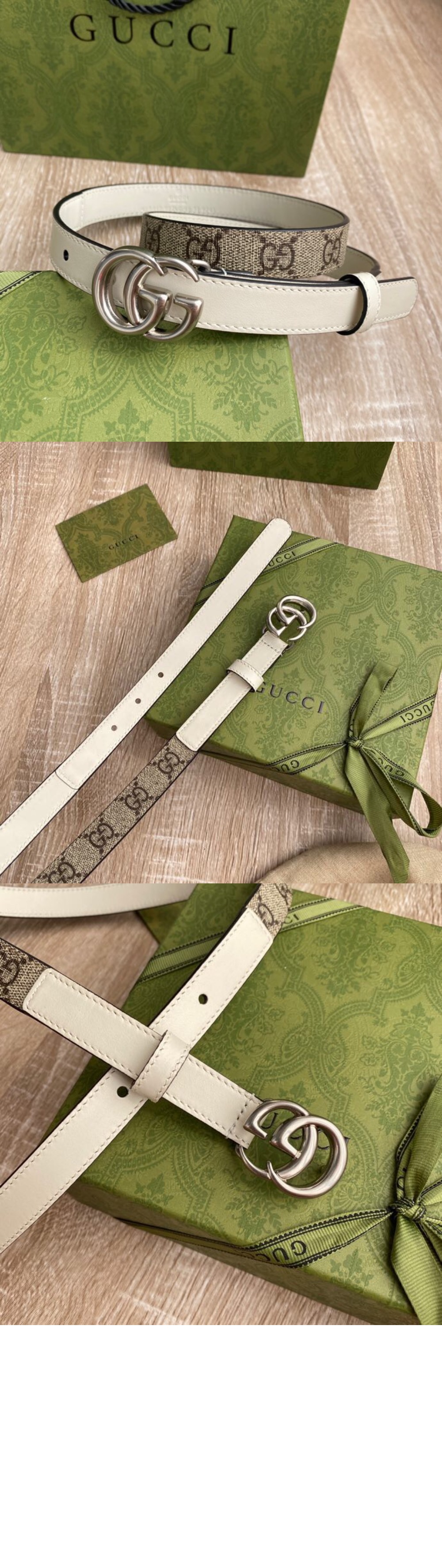 구찌 더블 G 버클 슬림 벨트 409417