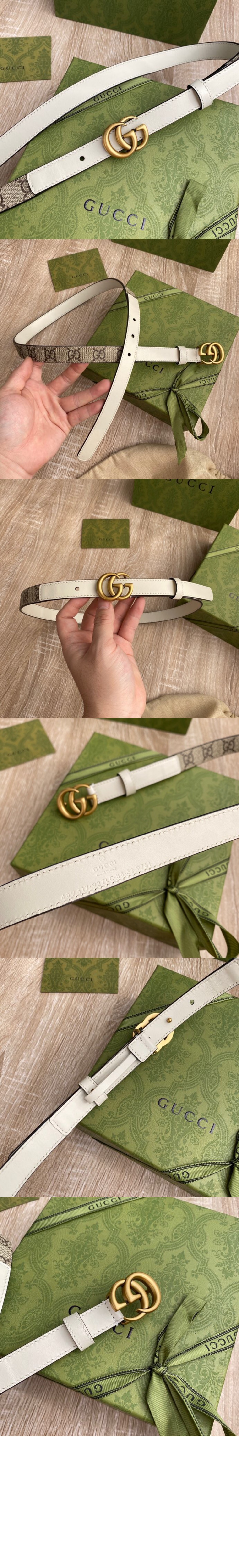 구찌 더블 G 버클 슬림 벨트 409417