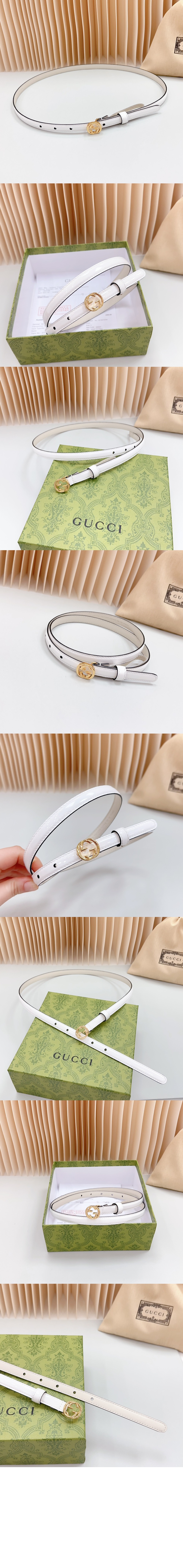 구찌 씬 페이턴트 더블 G 벨트 772119