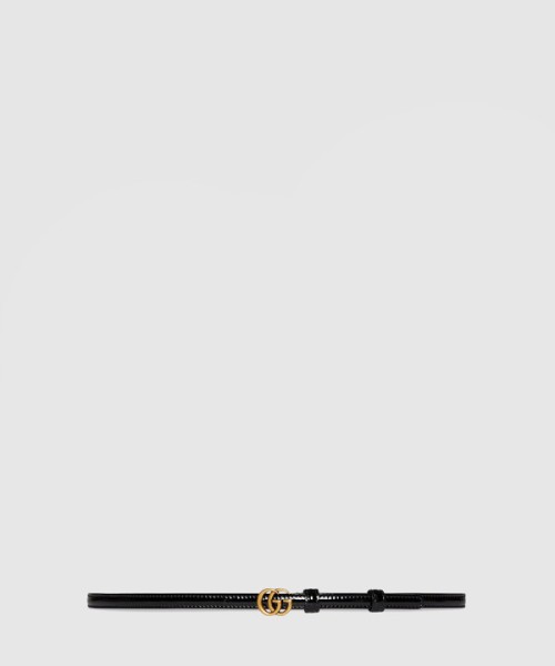 구찌 씬 페이턴트 더블 G 벨트 707327