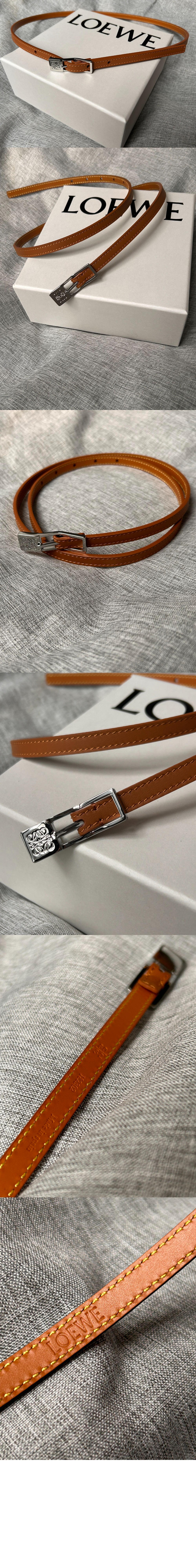 로에베 매끄러운 송아지 가죽 벨트