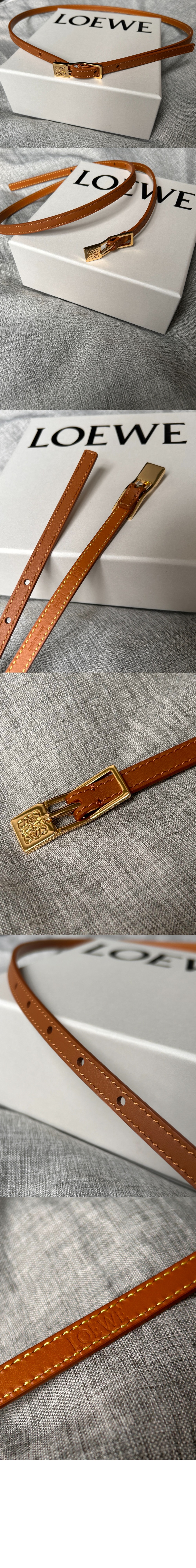 로에베 매끄러운 송아지 가죽 벨트