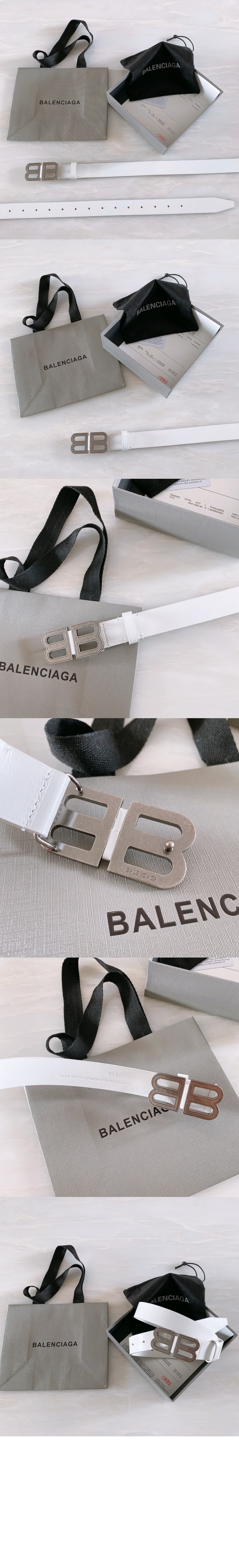 발렌시아가 BB 악어 자수 벨트 673518