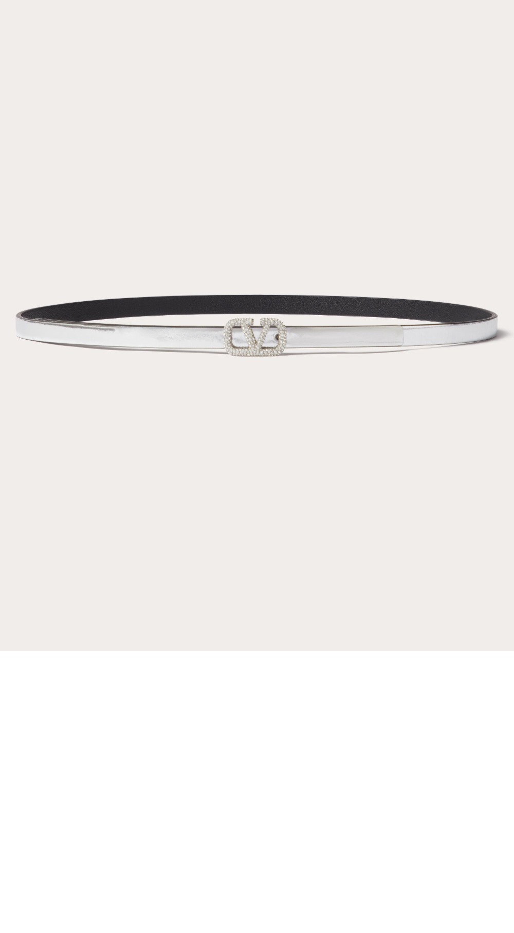 브이로고 시그니처 미러 이펙트 송아지 가죽 벨트