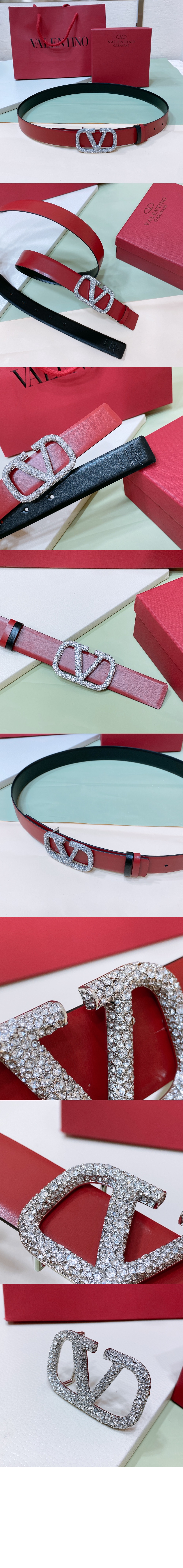 발렌티노 양면 송아지 가죽 벨트