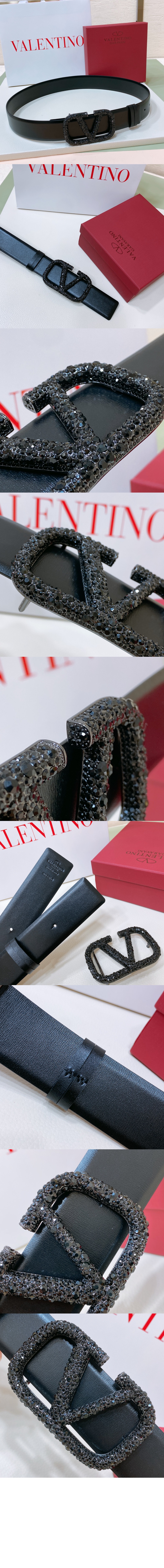 발렌티노 송아지 가죽 양면 벨트