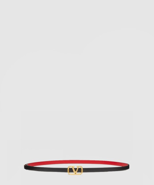 발렌티노 브이로그 시그니처 유광 송아지 가죽 양면 벨트