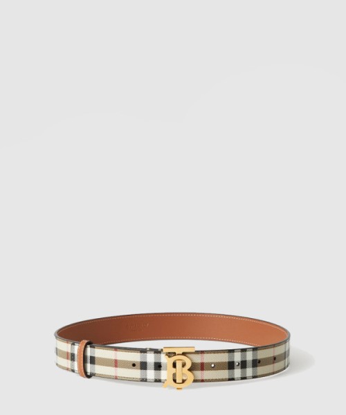 버버리 체크 레더 TB 벨트 80704101