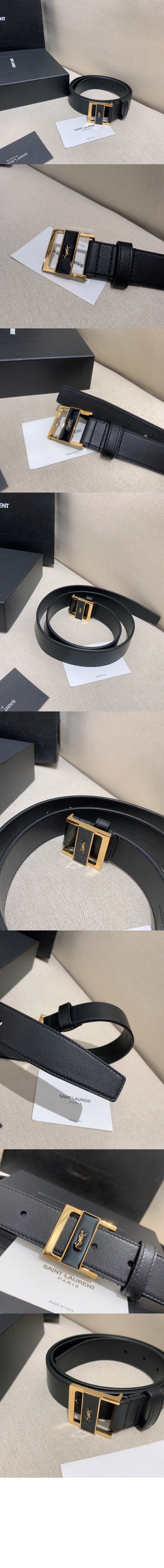 생로랑 박스 가죽 소재의 벨트 788067
