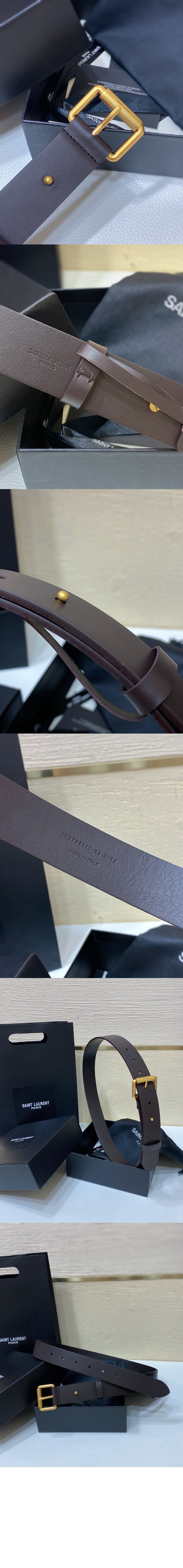 생로랑 베지터블 태닝 가죽 소재의 Motorcycle 벨트 789913