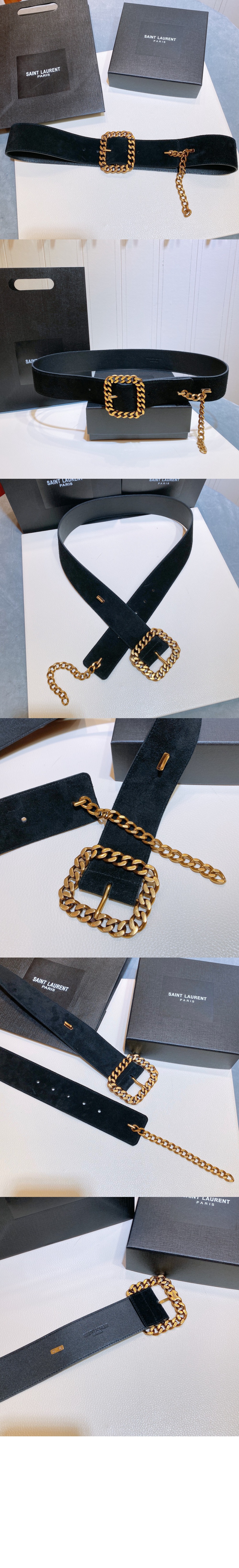 생로랑 사각 체인 버클 벨트 640570