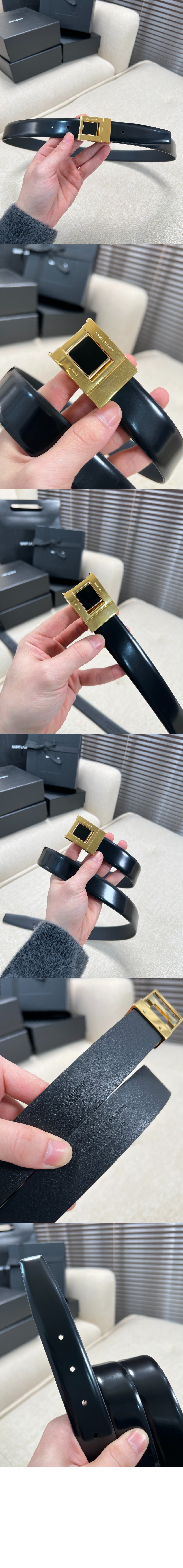 생로랑 가죽 버클 벨트 763579