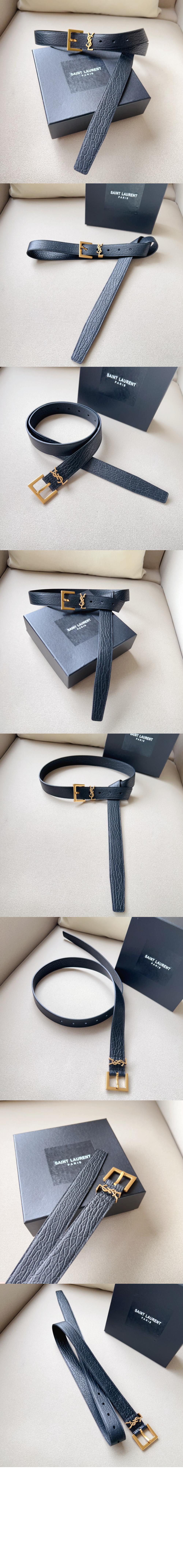 생로랑 그레인 램스킨 소재의 CASSANDRE 벨트 784193