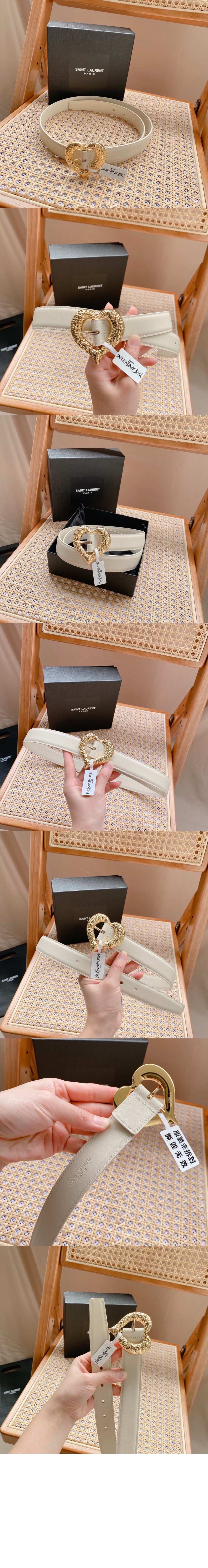 생로랑 양가죽 하트 벨트 650322