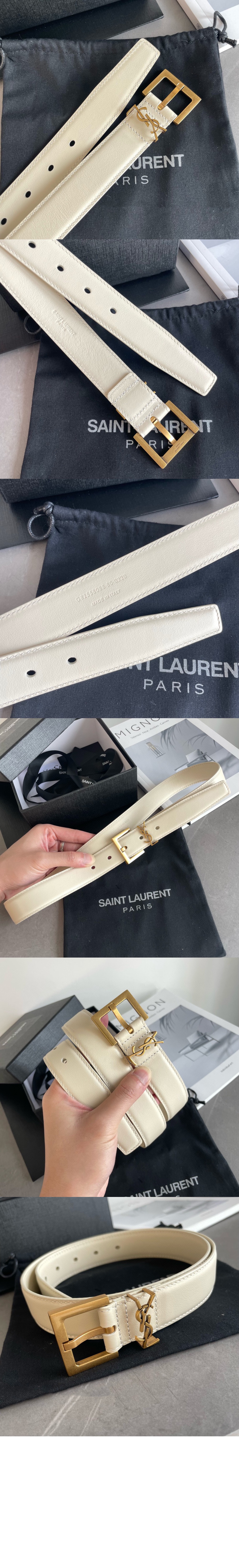 생로랑 스퀘어 로고 벨트 634437