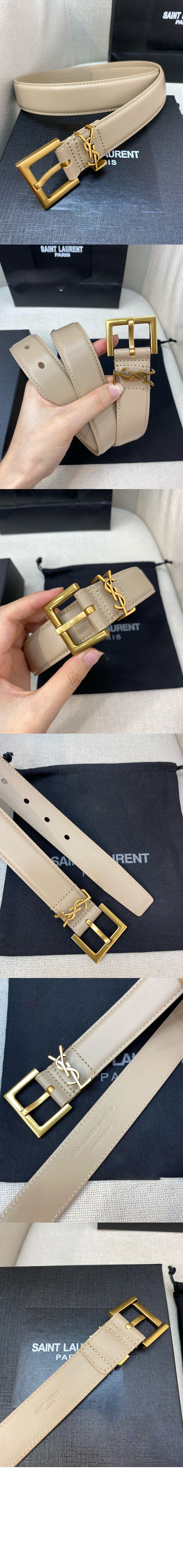 생로랑 스퀘어 로고 벨트 634437