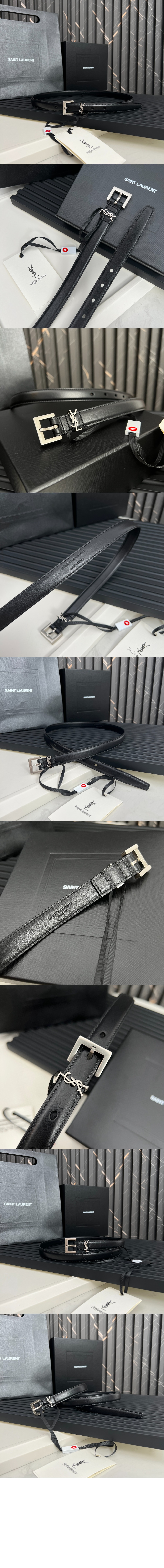 생로랑 래커 처리된 가죽 소재의 스퀘어 버클 554465