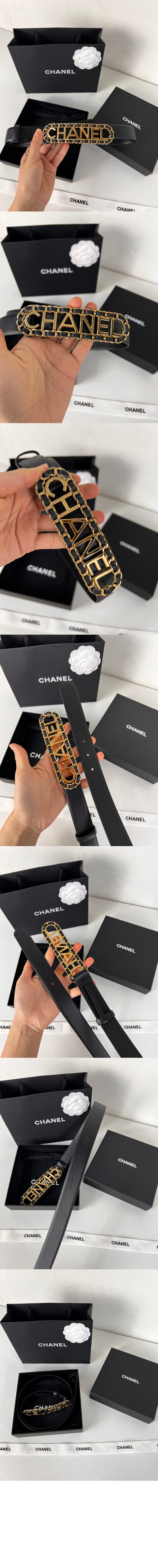 샤넬 로고 문자 벨트 AA6600