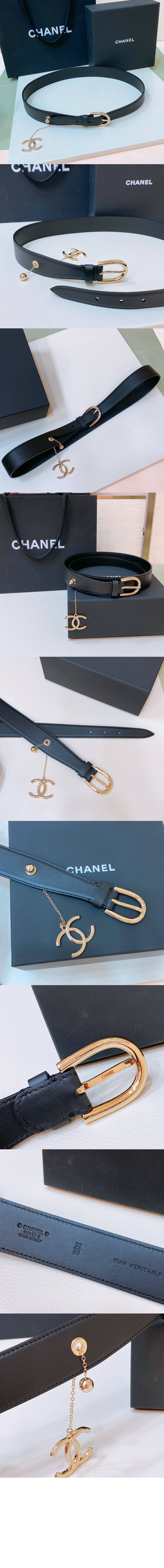 샤넬 로고핀 버클 벨트 AA9163