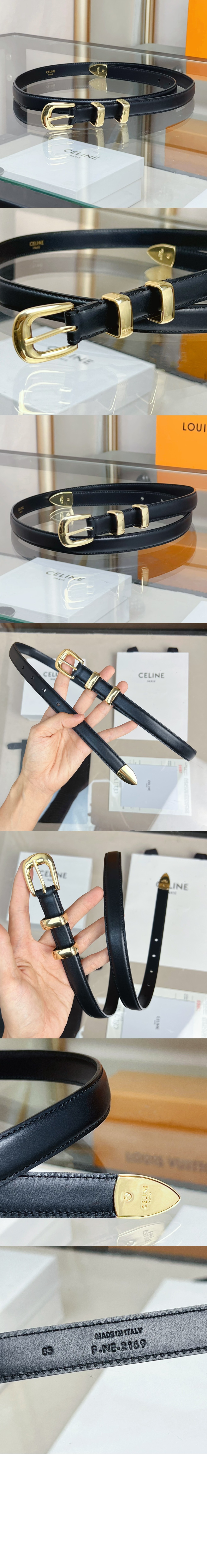 셀린느 카프스킨 벨트 45B273