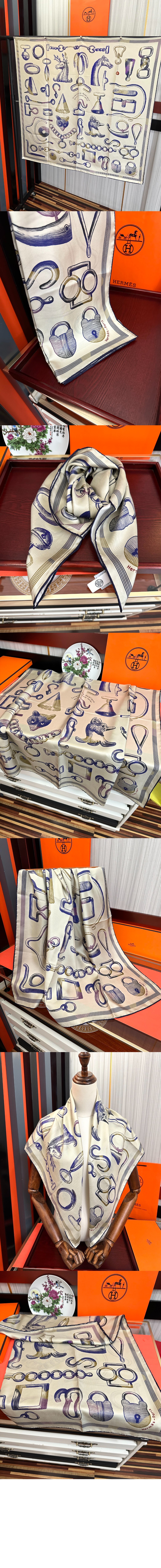 에르메스 Inventaire Poetique pour un Conte Sellier 스카프 90