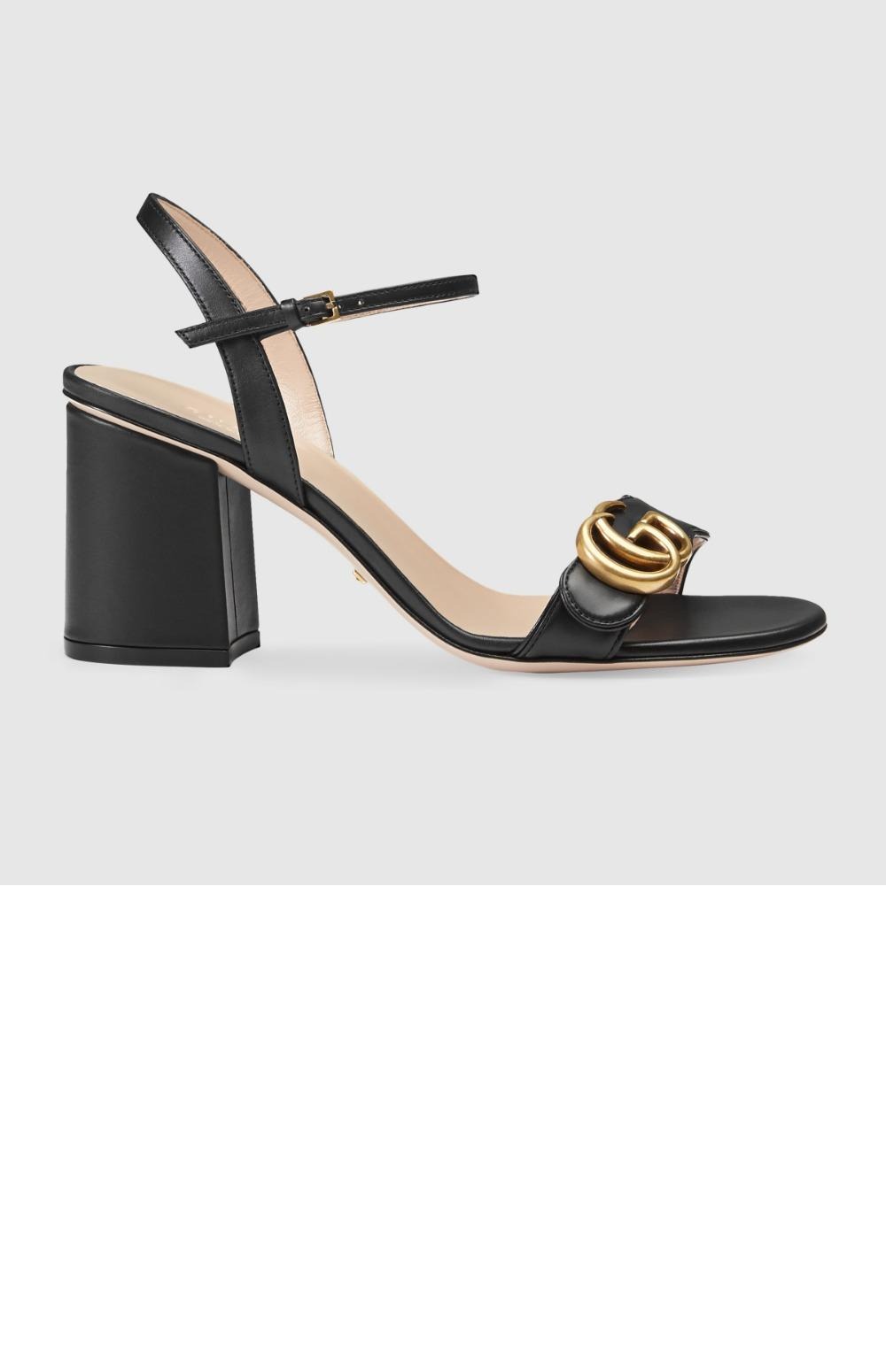 구찌 레더 미드힐 샌들 453379