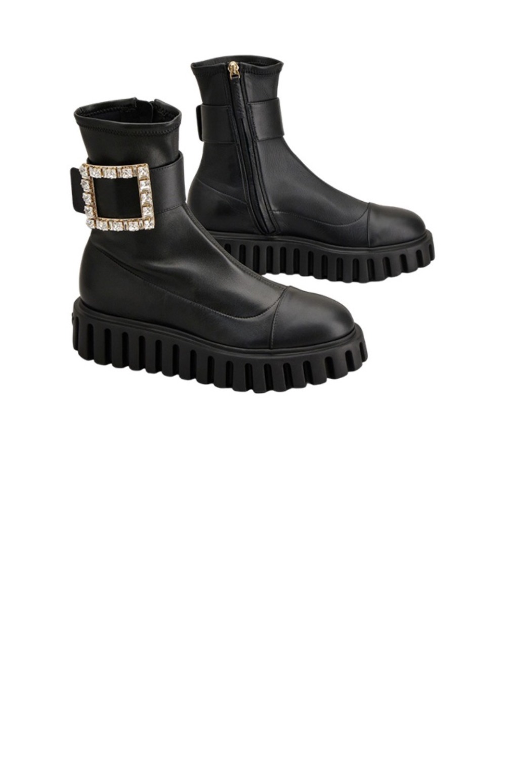 로저비비에 버클 블록 힐 부츠 6463