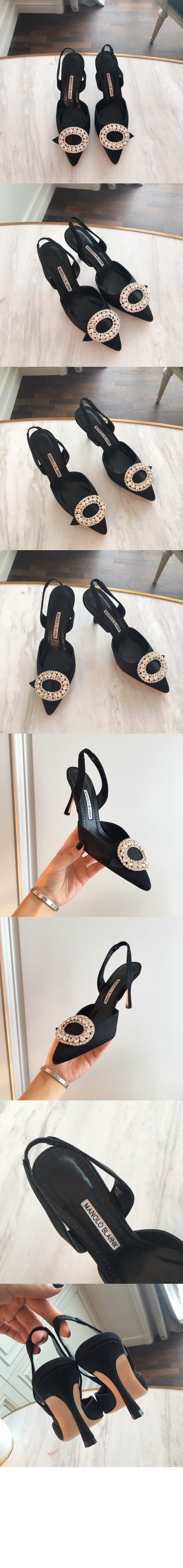 마놀로블라닉 보석 굽 신발