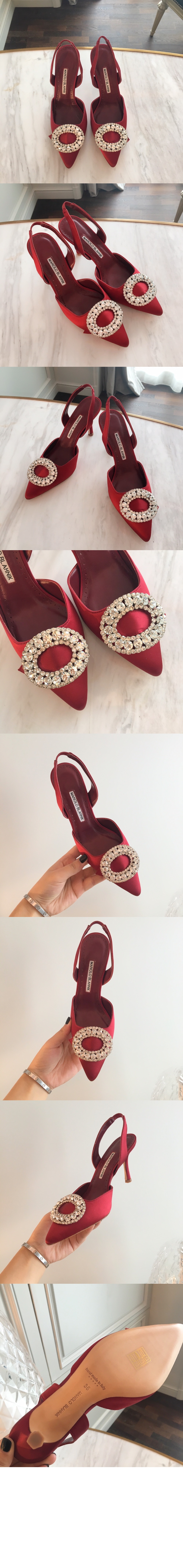 마놀로블라닉 보석 굽 신발