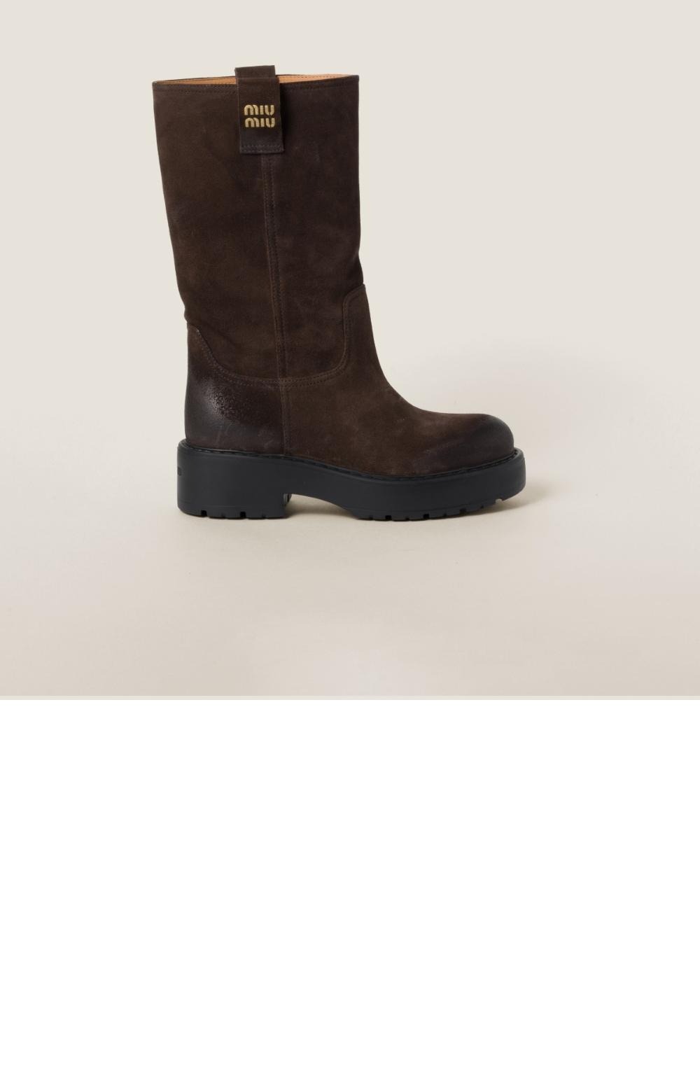 미우미우 스웨이드 가죽 부츠 5U270E