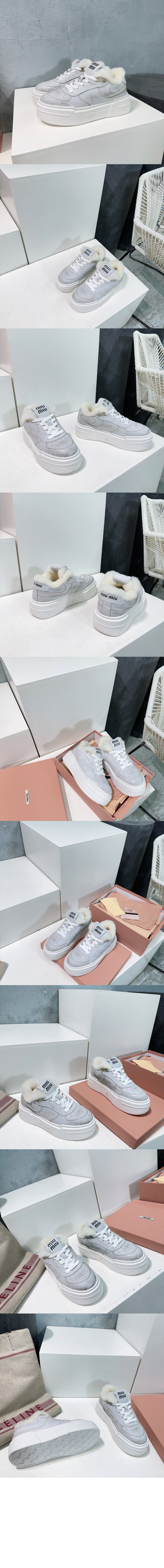 미우미우 레더 스니커즈 5E892D