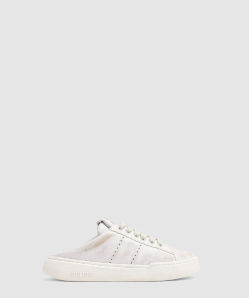 미우미우 블리치드 가죽 스니커즈 5E915D