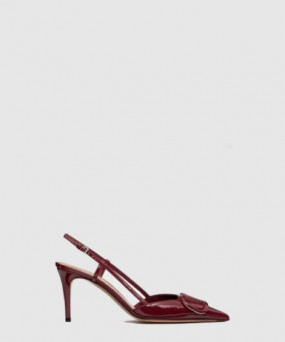 발렌티노 페이턴트 레더 힐 슬링백 펌프스 보르도 3W2S0R