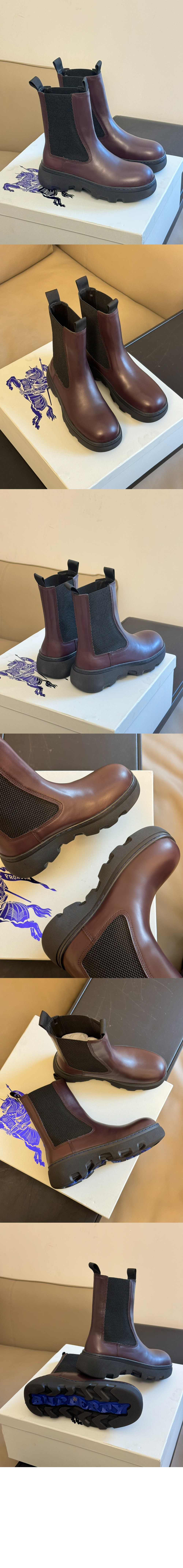 버버리 가죽 크리퍼 첼시 부츠 80753801