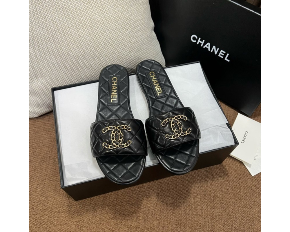 샤넬 CC로고 퀼팅 뮬 슬리퍼 슈즈