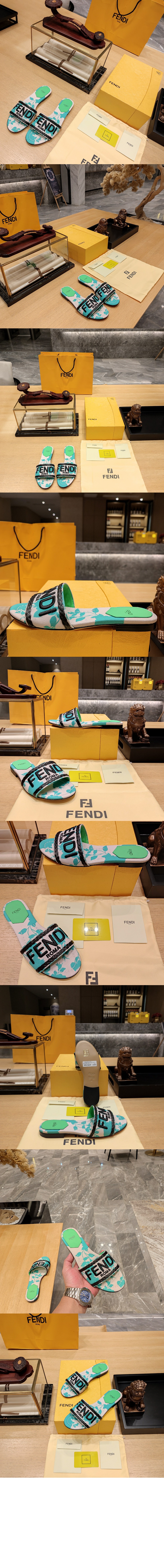 펜디 와이드 자수 패션 슬리퍼 8R8092