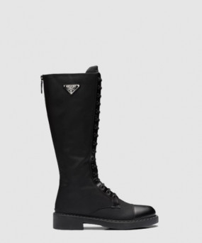프라다 브러쉬드 레더 리나일론 부츠 1W906M