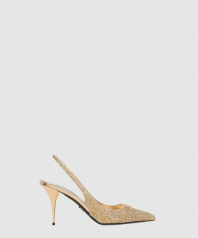 프라다 크리스털 슬링백 힐 1I021N