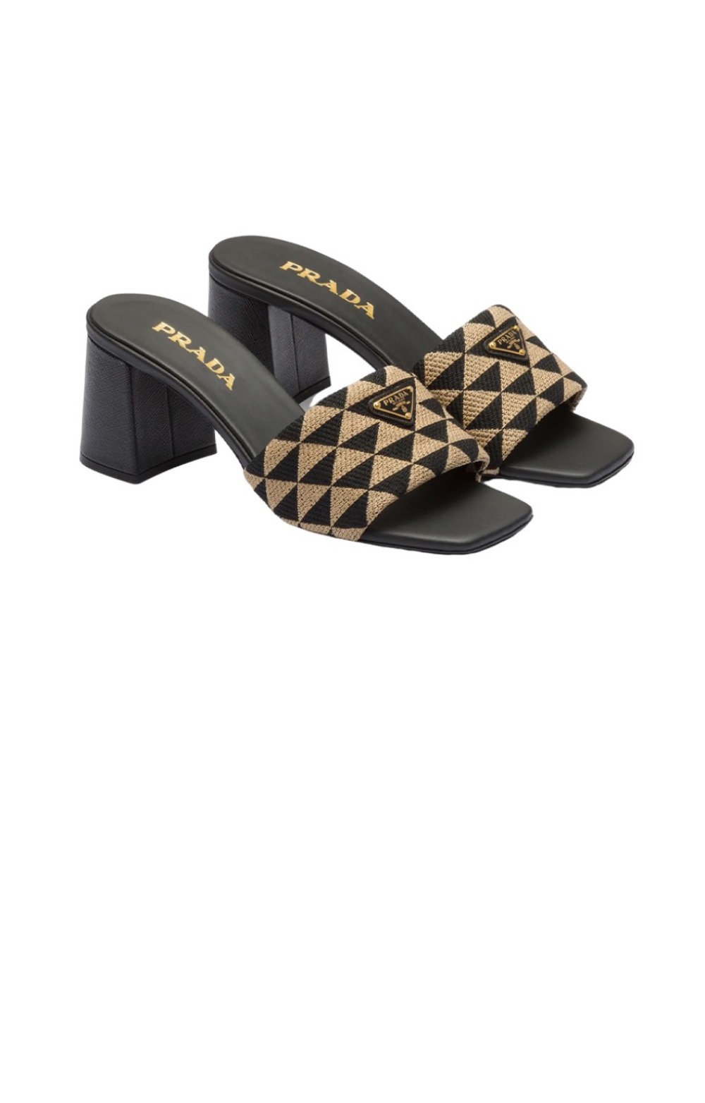 프라다 자수 패브릭 샌들 1XX637