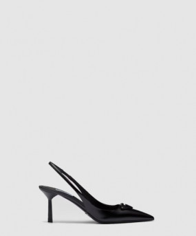 프라다 삼각로고 포인티드 슬링백 펌프스 1I901M