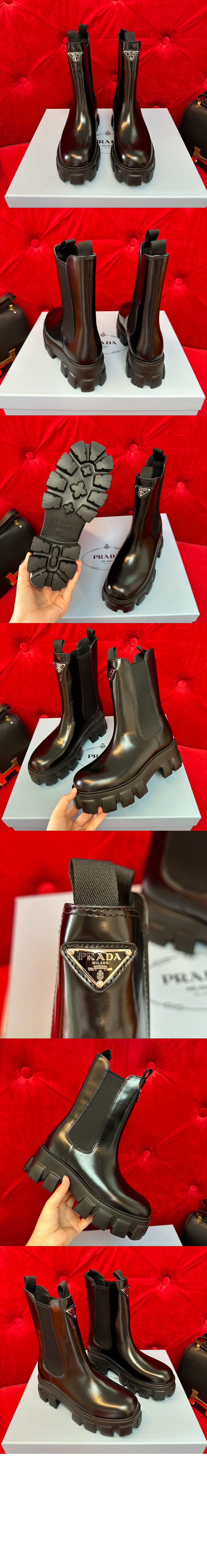 프라다 모놀리스 브러시드 부츠 1T256N