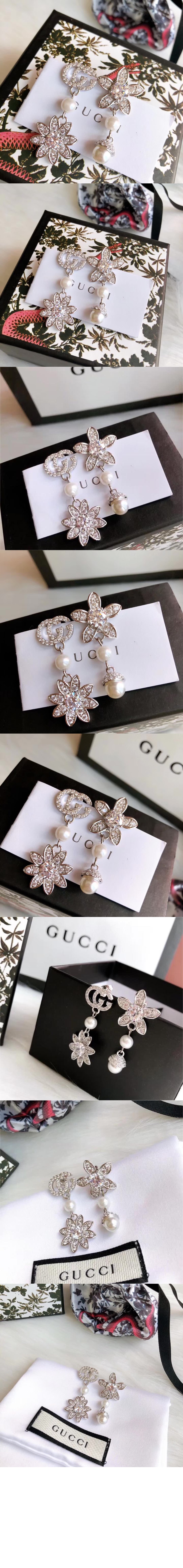 구찌 크리스탈 더블 G 귀걸이 581824