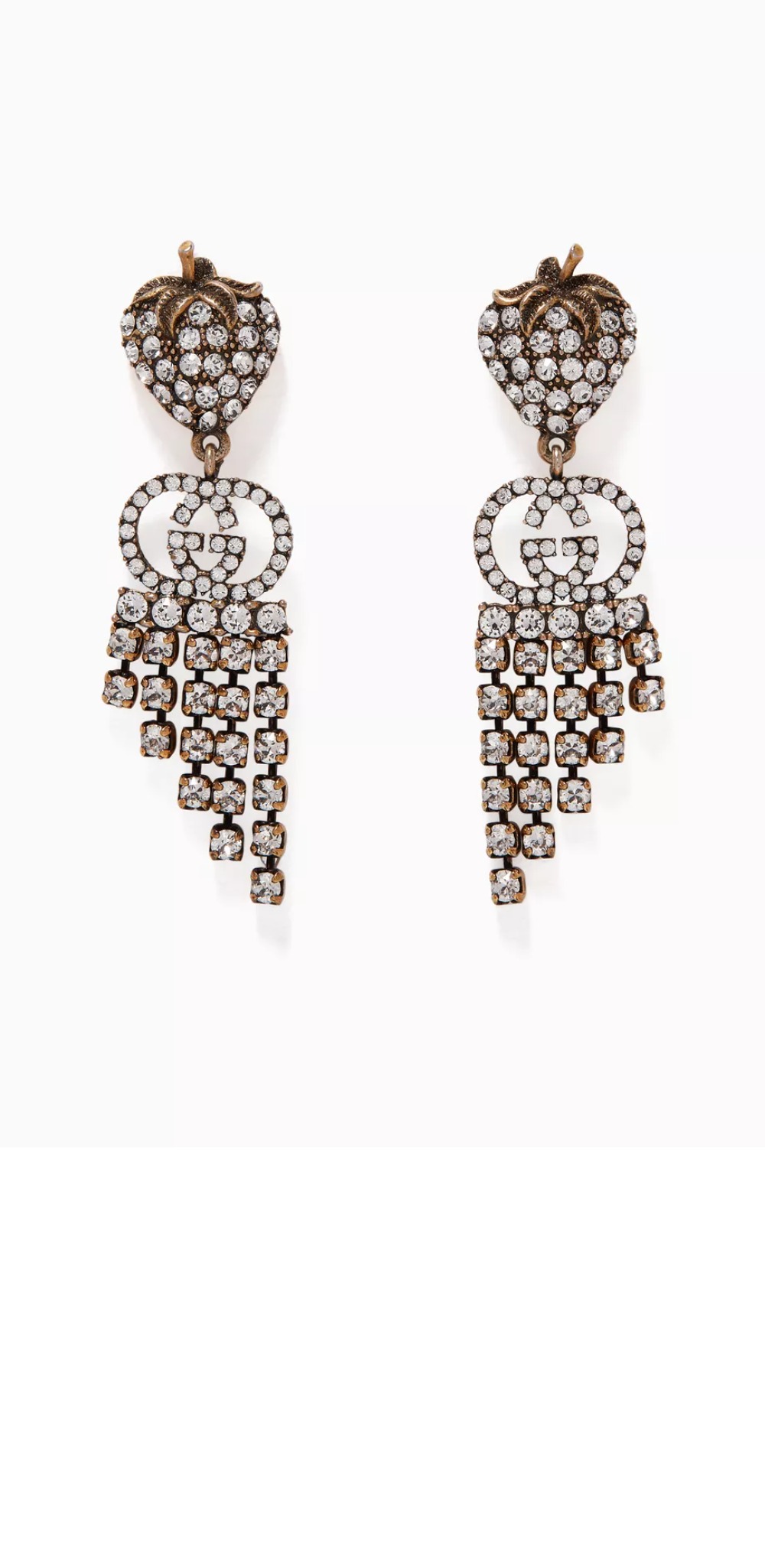 구찌 크리스탈 스트로베리 귀걸이 580959