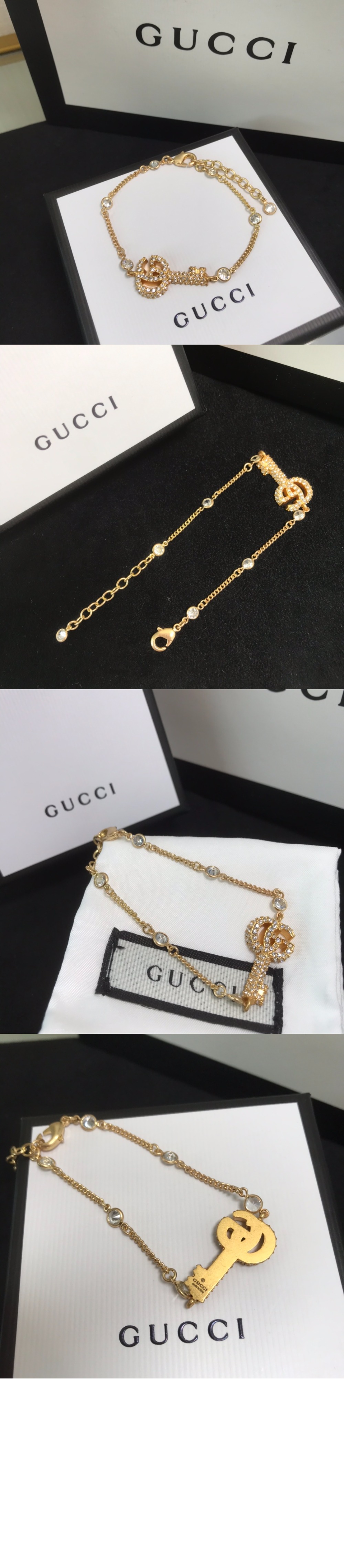 구찌 크리스탈 GG 키 팔찌 645623