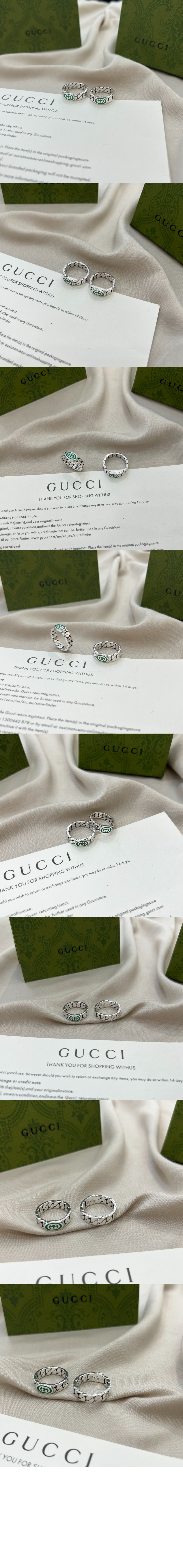 구찌 인터로킹 에나멜 반지 701612