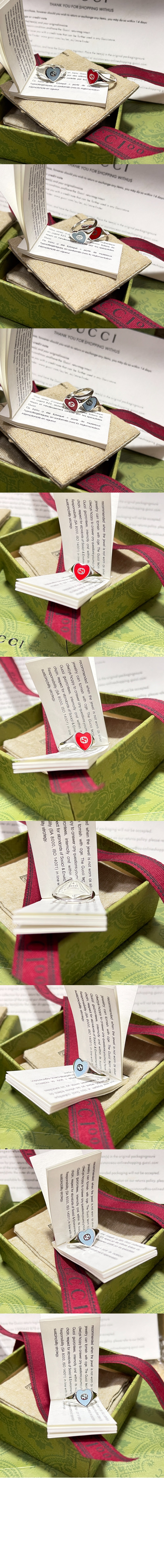 구찌 인터로킹 G 하트 반지 645544