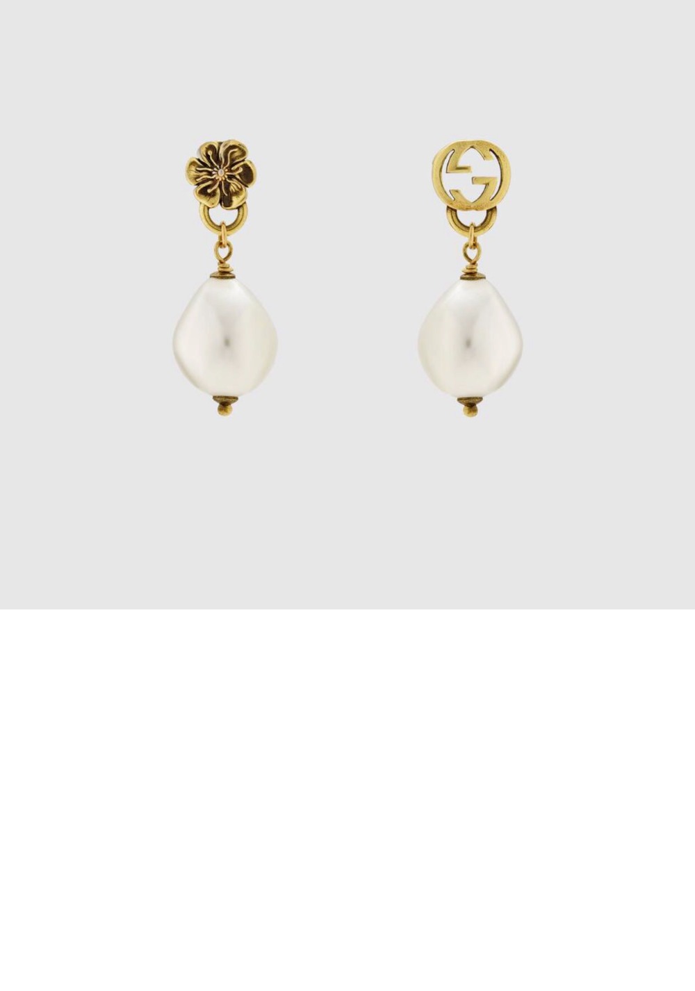 구찌 인터로킹 G 플라워 펄 귀걸이 661121