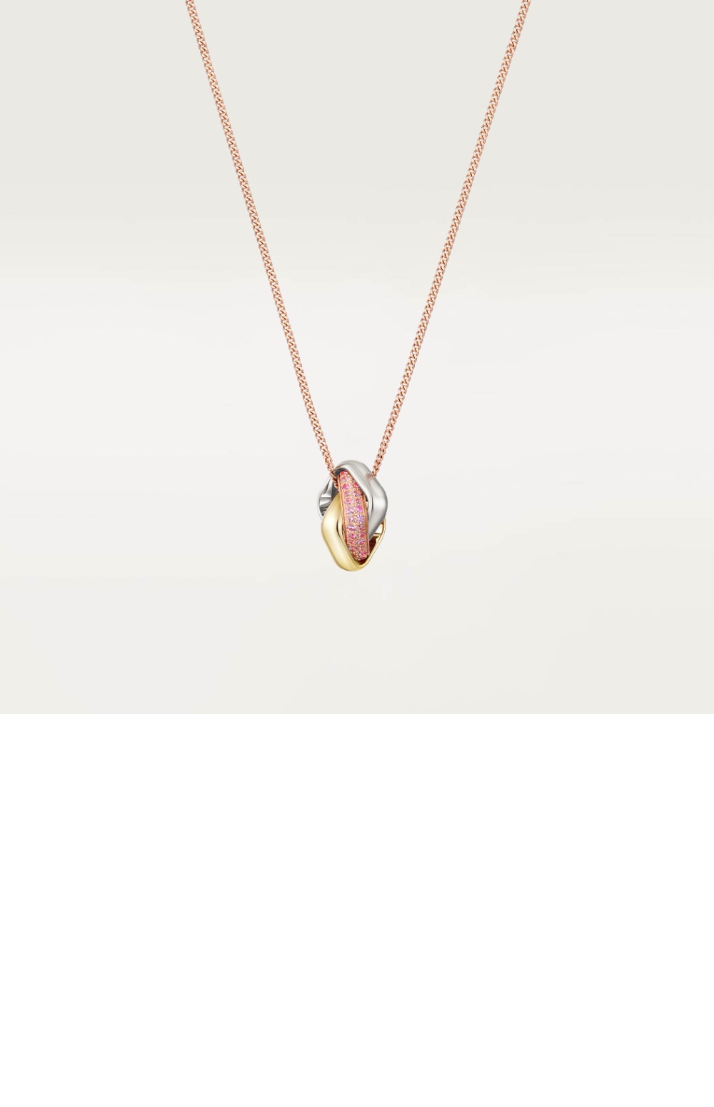 까르띠에 트리니티 쿠션 네크리스 B7224992