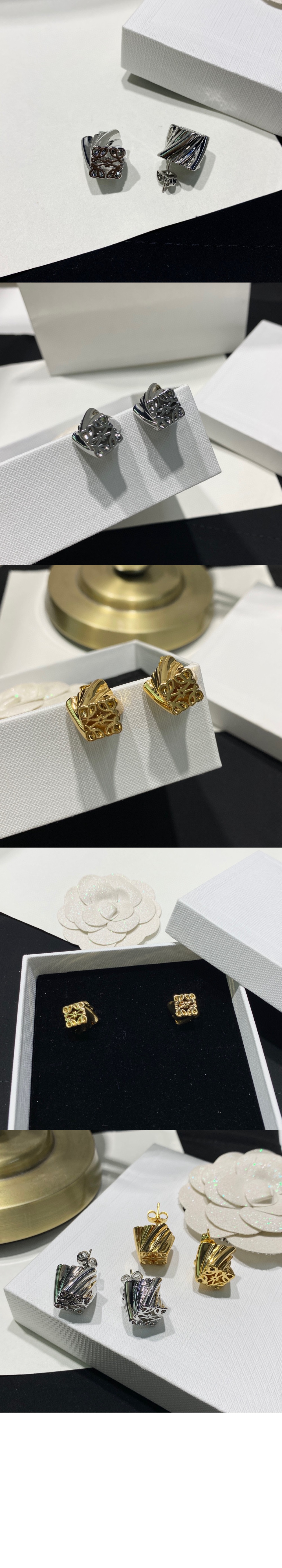 로에베 트위스트 애너그램 스터드 이어링