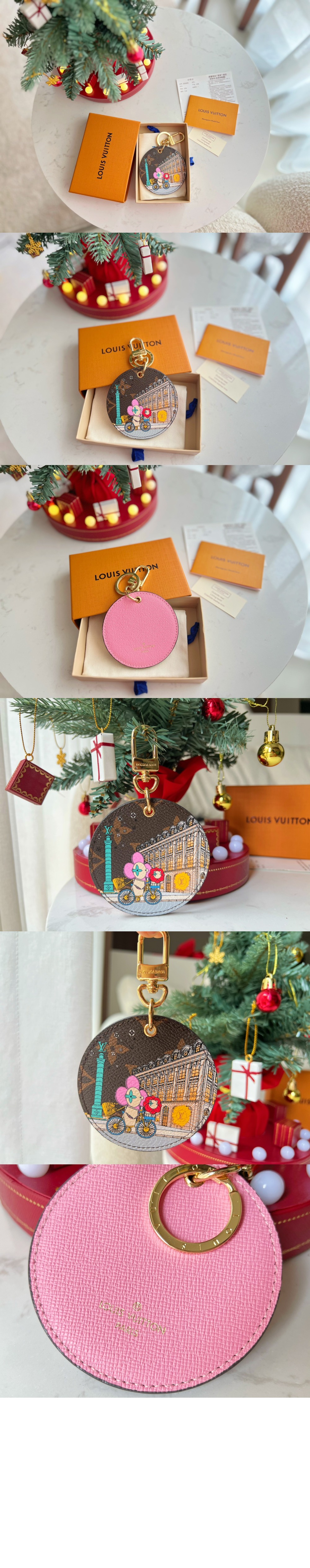 루이비통 일러스트 Xmas 파리 백 참 & 키 홀더 M00872